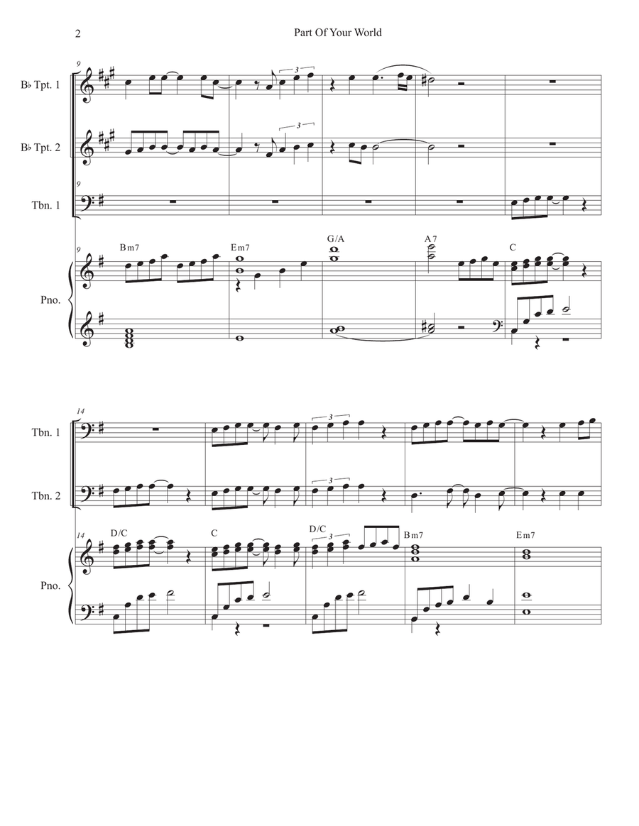 Part Of Your World Brass Ensemble scores gallery preview page 2