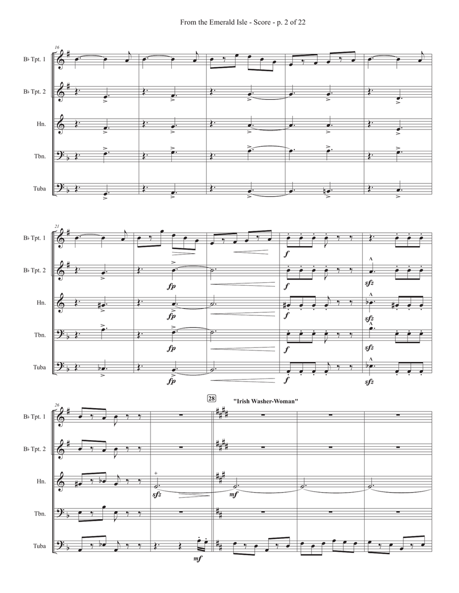 From The Emerald Isle - Full Score Brass Quintet scores gallery preview page 2