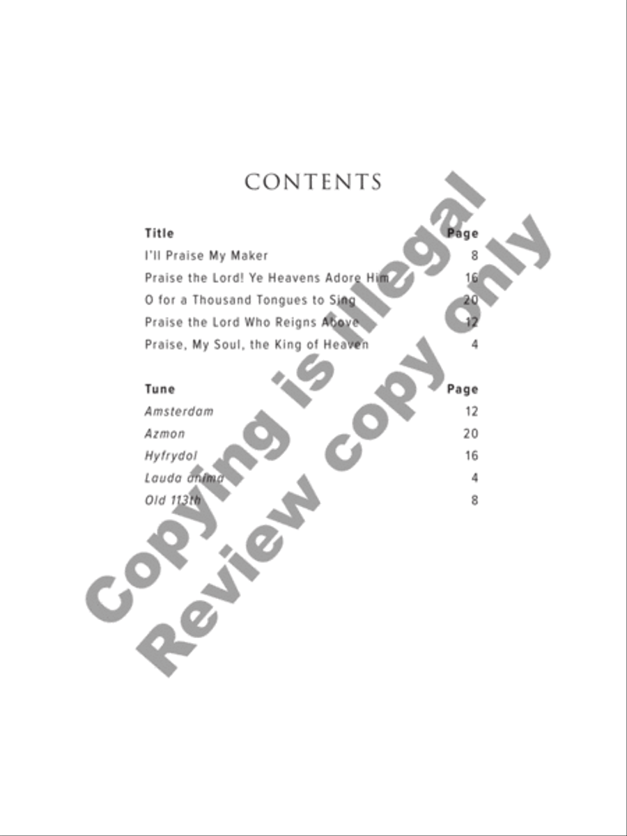 The King of Heaven: Five Hymns of Praise for Organ Organ Solo scores gallery preview page 8