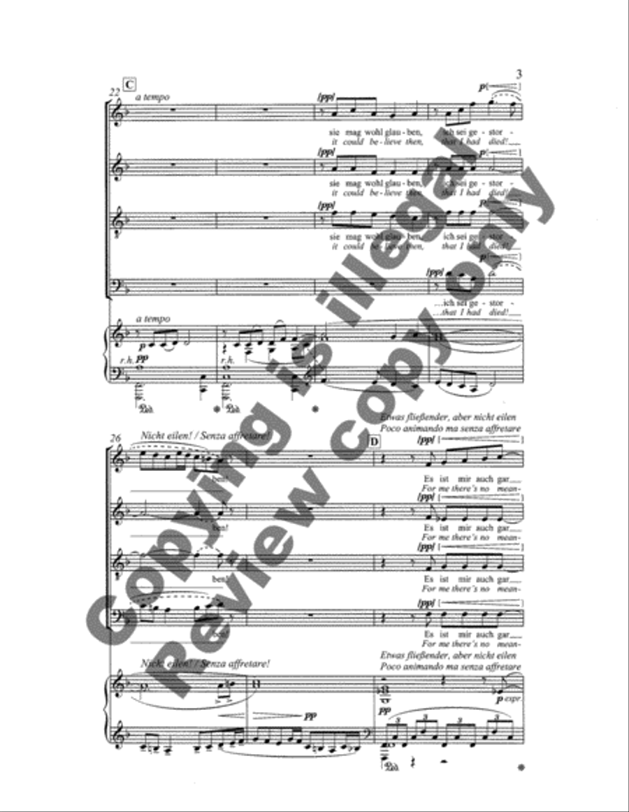 Ich bin der Welt abhanden gekommen: (Into This World I Came As a Lost One) 4-Part scores gallery preview page 11