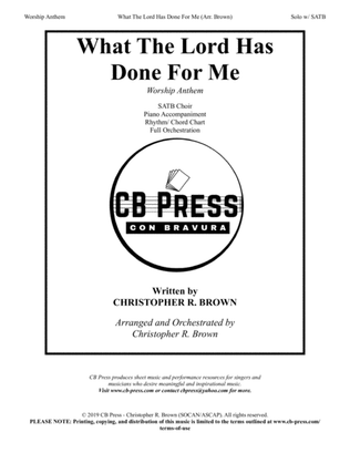 What The Lord Has Done For Me (Anthem) - Orchestration