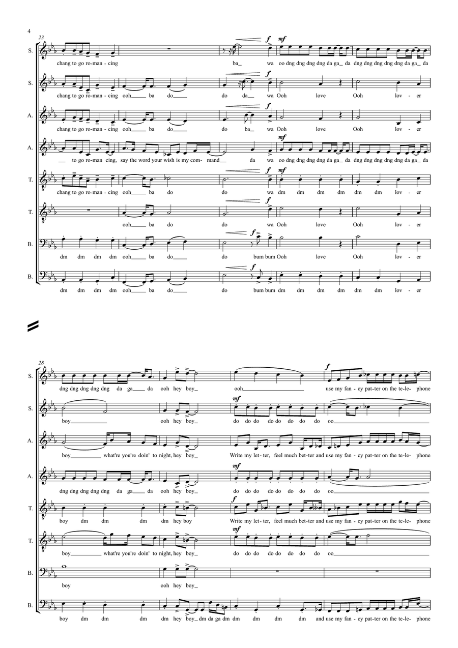 Good Old-fashioned Lover Boy Divisi scores gallery preview page 4