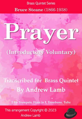 Book cover for Prayer (by Bruce Steane, arr. Brass Quintet)
