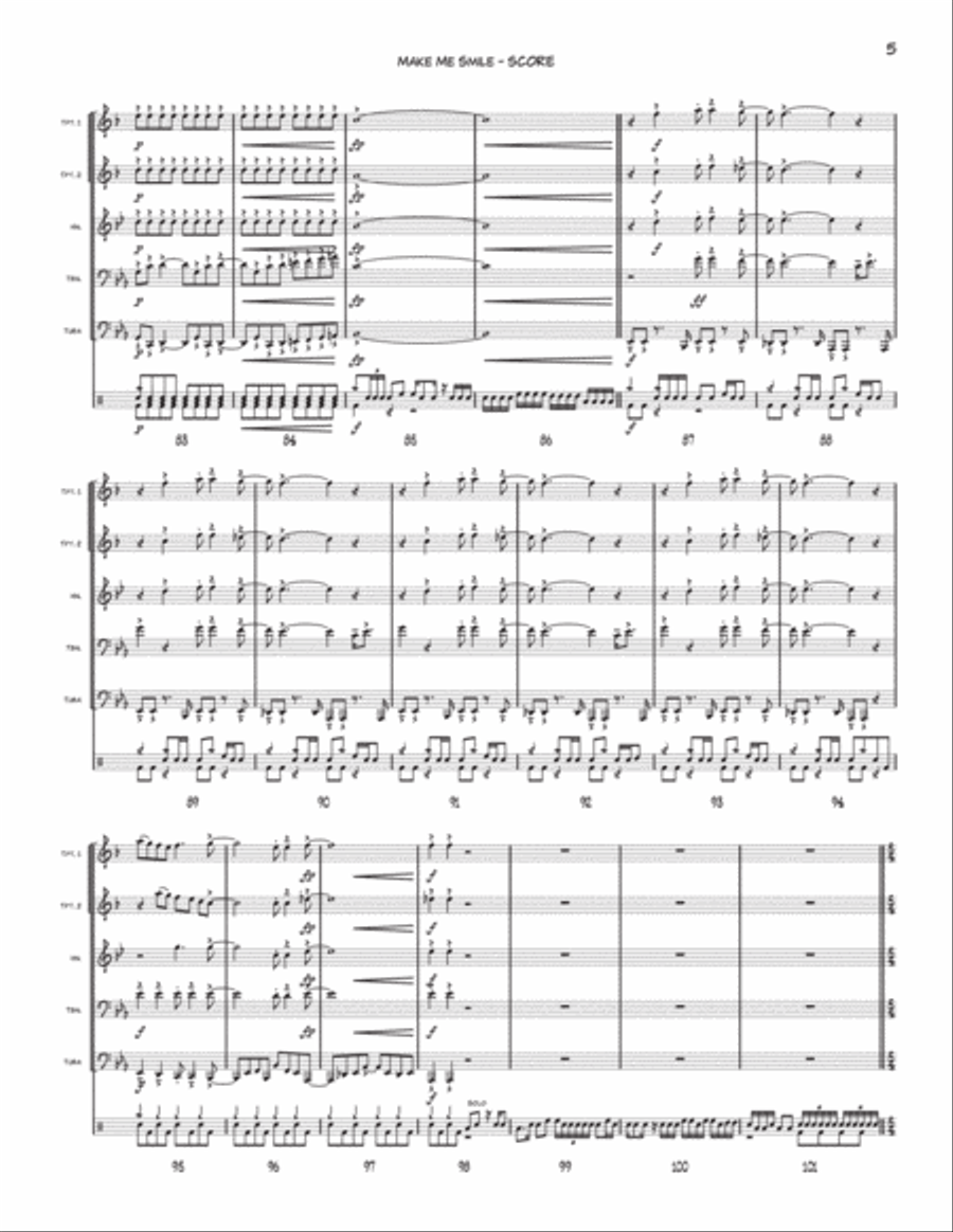 Make Me Smile Brass Quintet scores gallery preview page 5