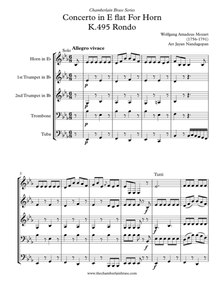Horn Concerto in Eb K.495 Mvt. III Rondo