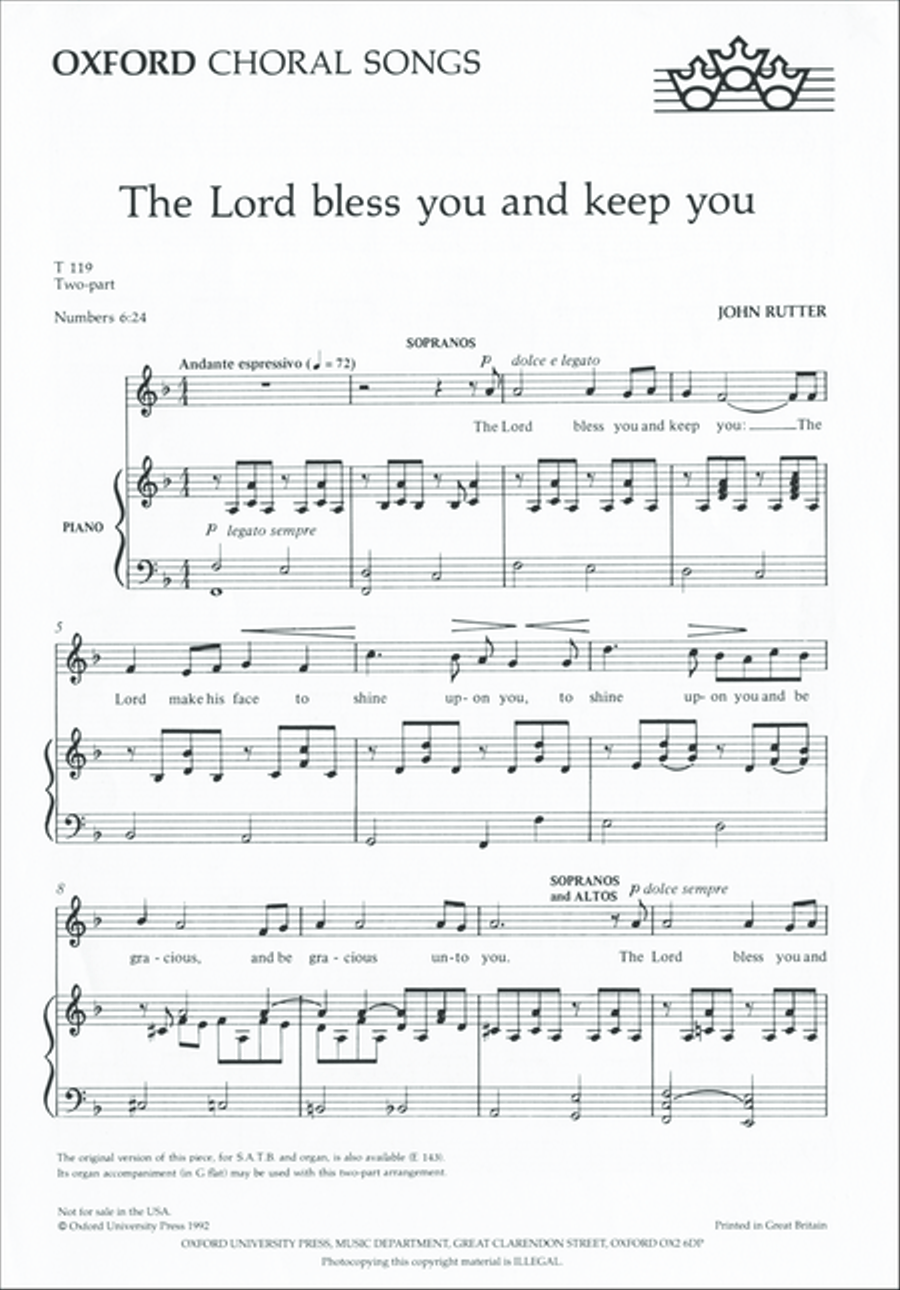 The Lord bless you and keep you SA scores gallery preview page 2