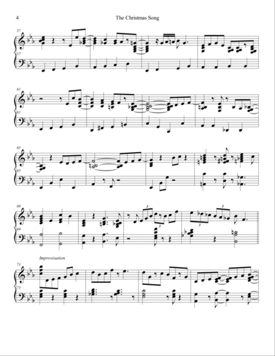The Christmas Song (chestnuts Roasting On An Open Fire) Piano Solo scores gallery preview page 4