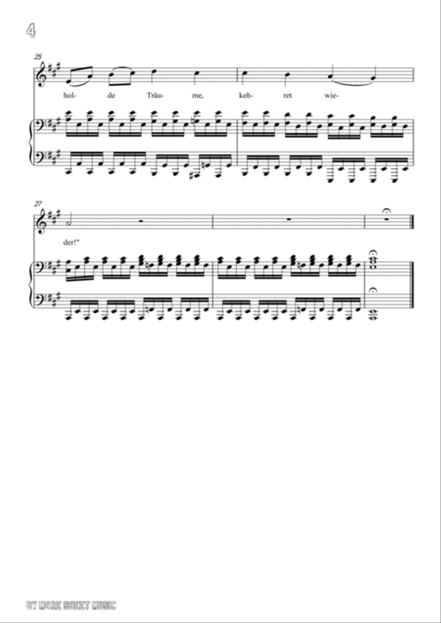 Schubert-Nacht und Träume in A for Vocal and Piano Schubert-Nacht und Träume in A for Vocal and Piano Voice scores gallery preview page 5