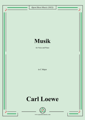 Book cover for Loewe-Musik,in C Major,for Voice and Piano