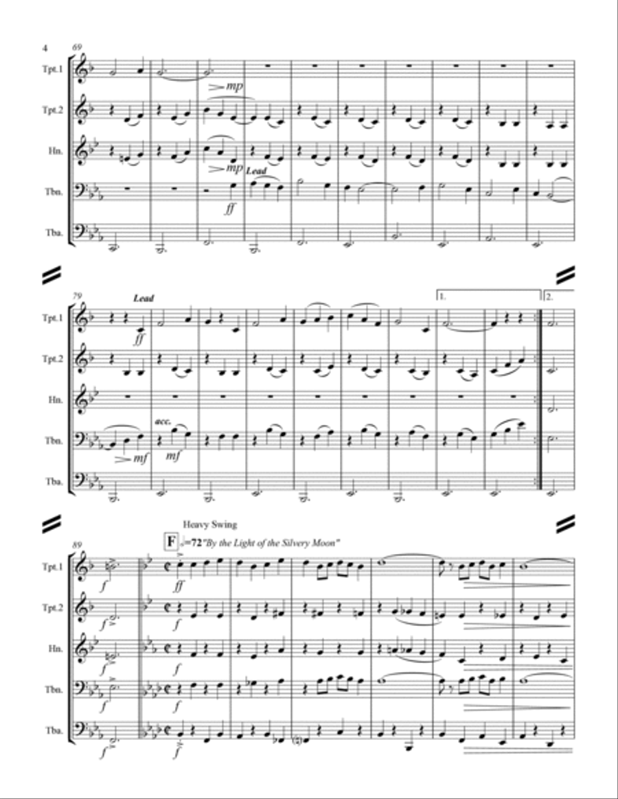 Sing-along Medley #1 (for Brass Quintet) Brass Quintet scores gallery preview page 5