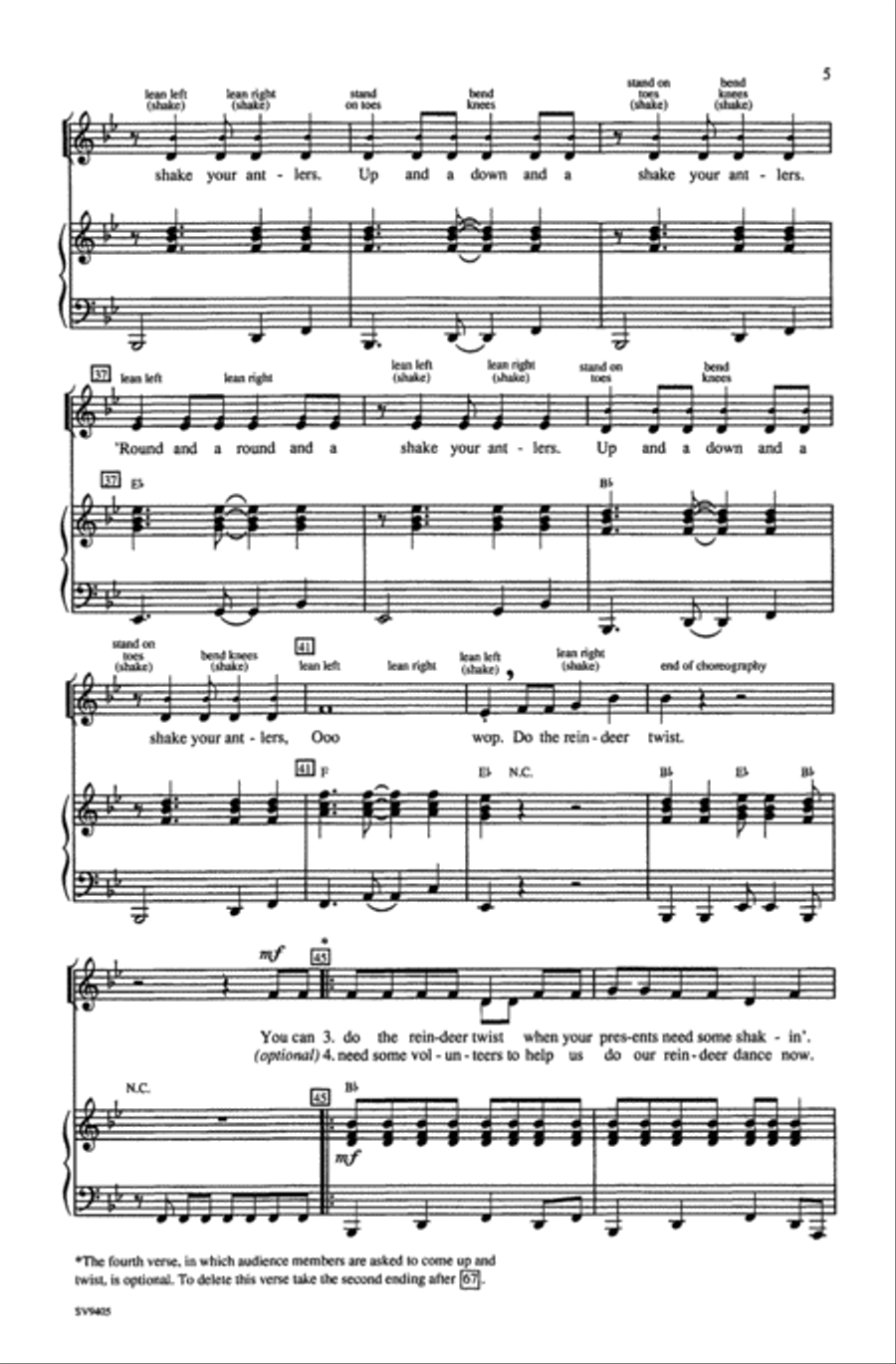The Reindeer Twist Choir scores gallery preview page 4