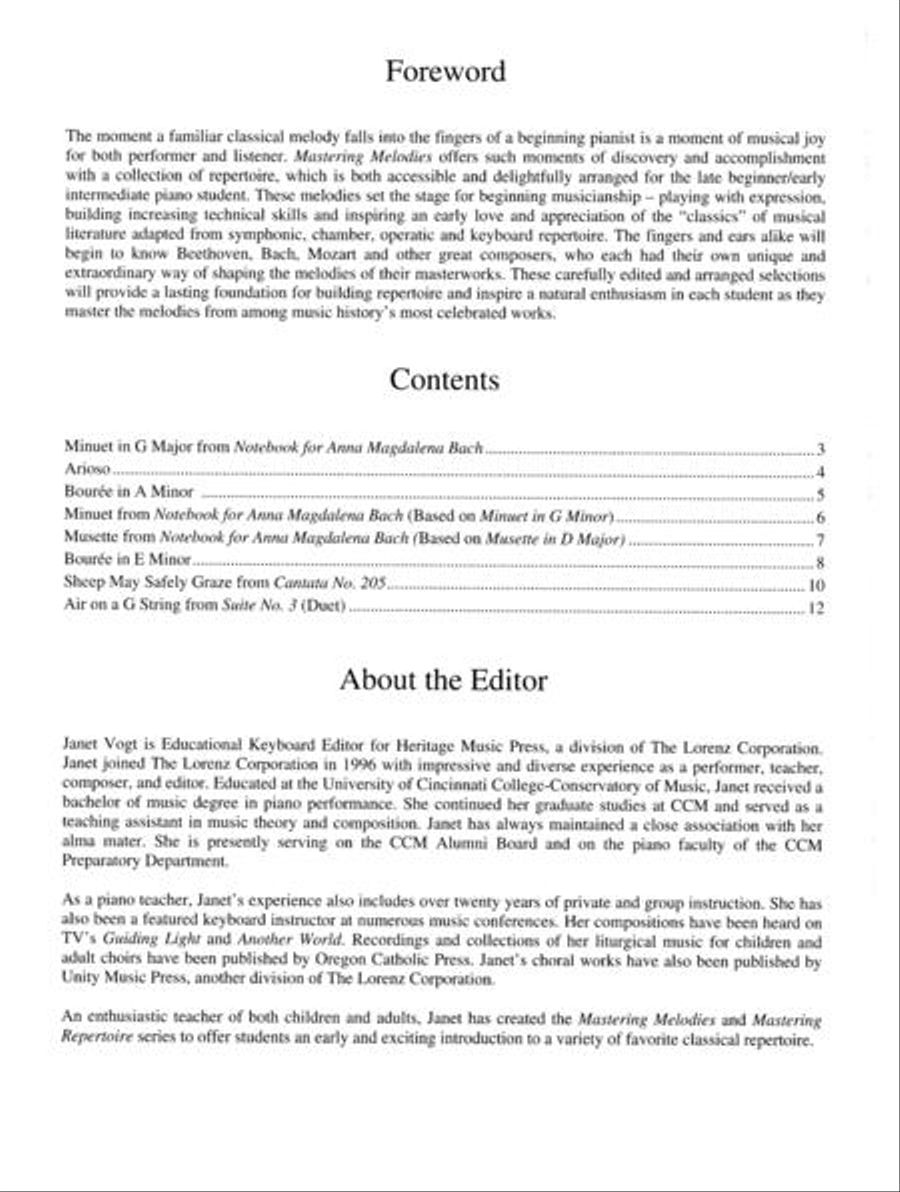 Mastering Melodies: Johann Sebastian Bach Piano Solo scores gallery preview page 2