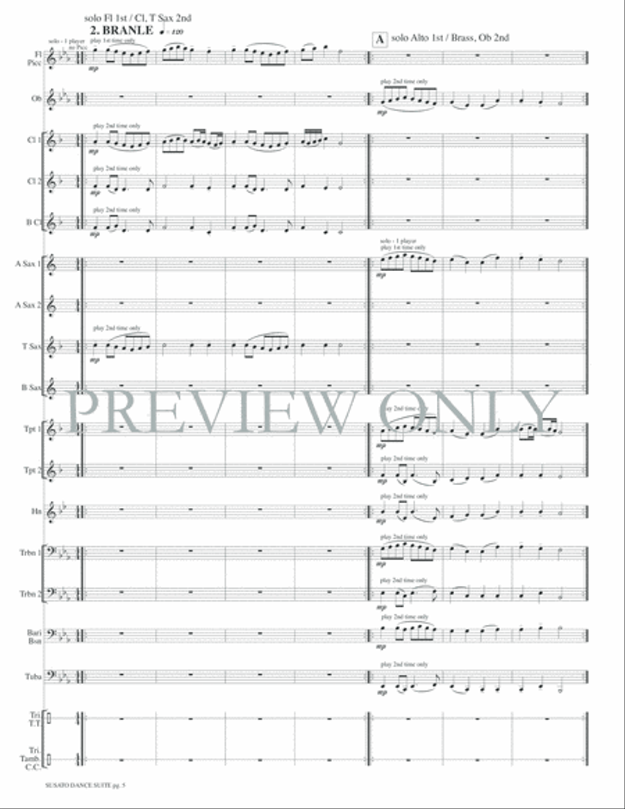Susato Dance Suite (from Danserye) Concert Band scores gallery preview page 8