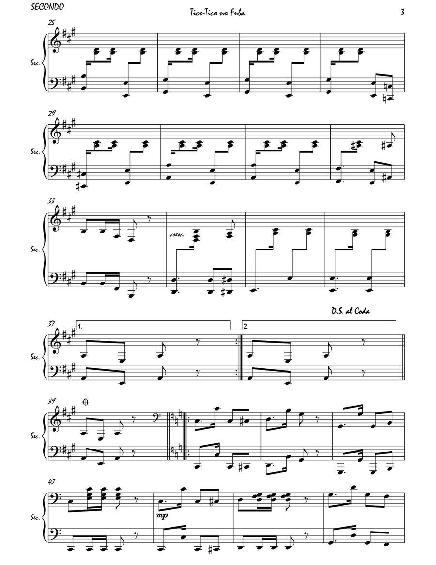 Tico-Tico no Fuba 1 Piano, 4-Hands scores gallery preview page 4
