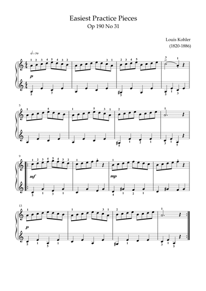 Practice Piece - Op.190 No.31 image number null