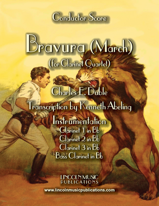 Book cover for March – “Bravura” (for Clarinet Quartet)