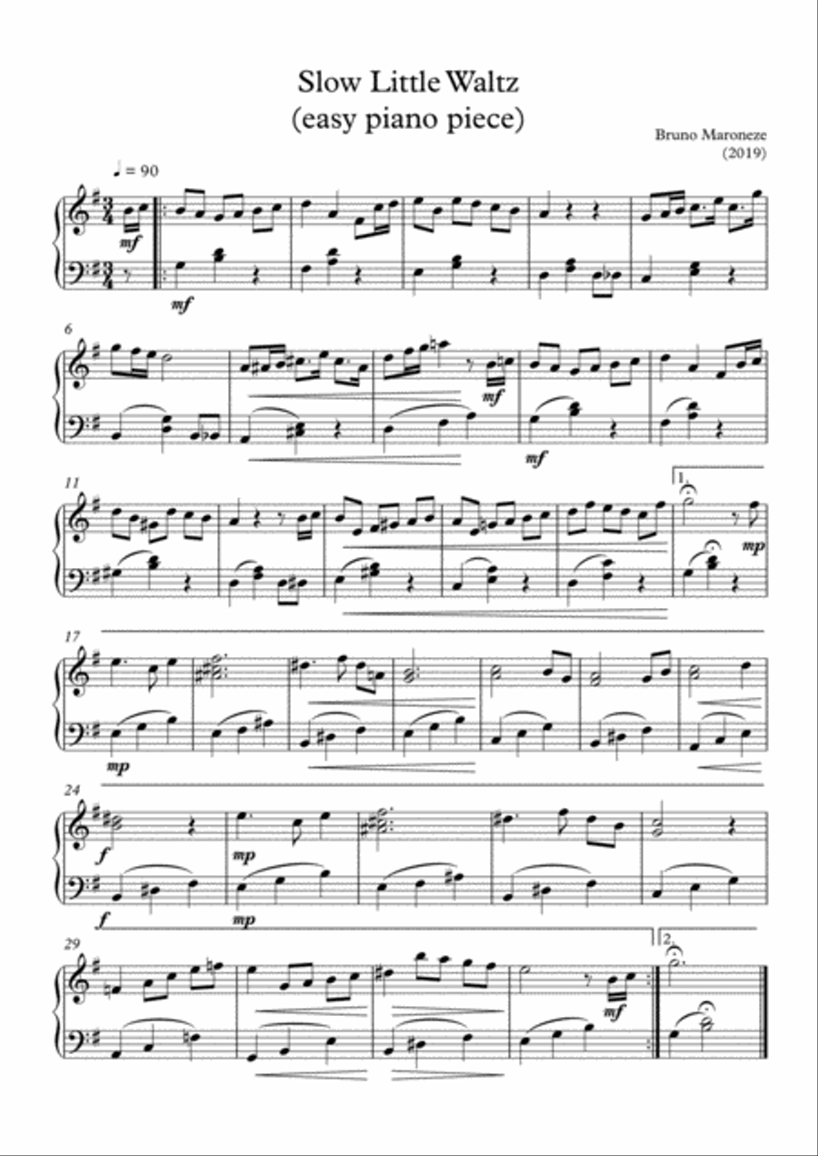 Slow Little Waltz Slow Little Waltz Piano Solo scores gallery preview page 1