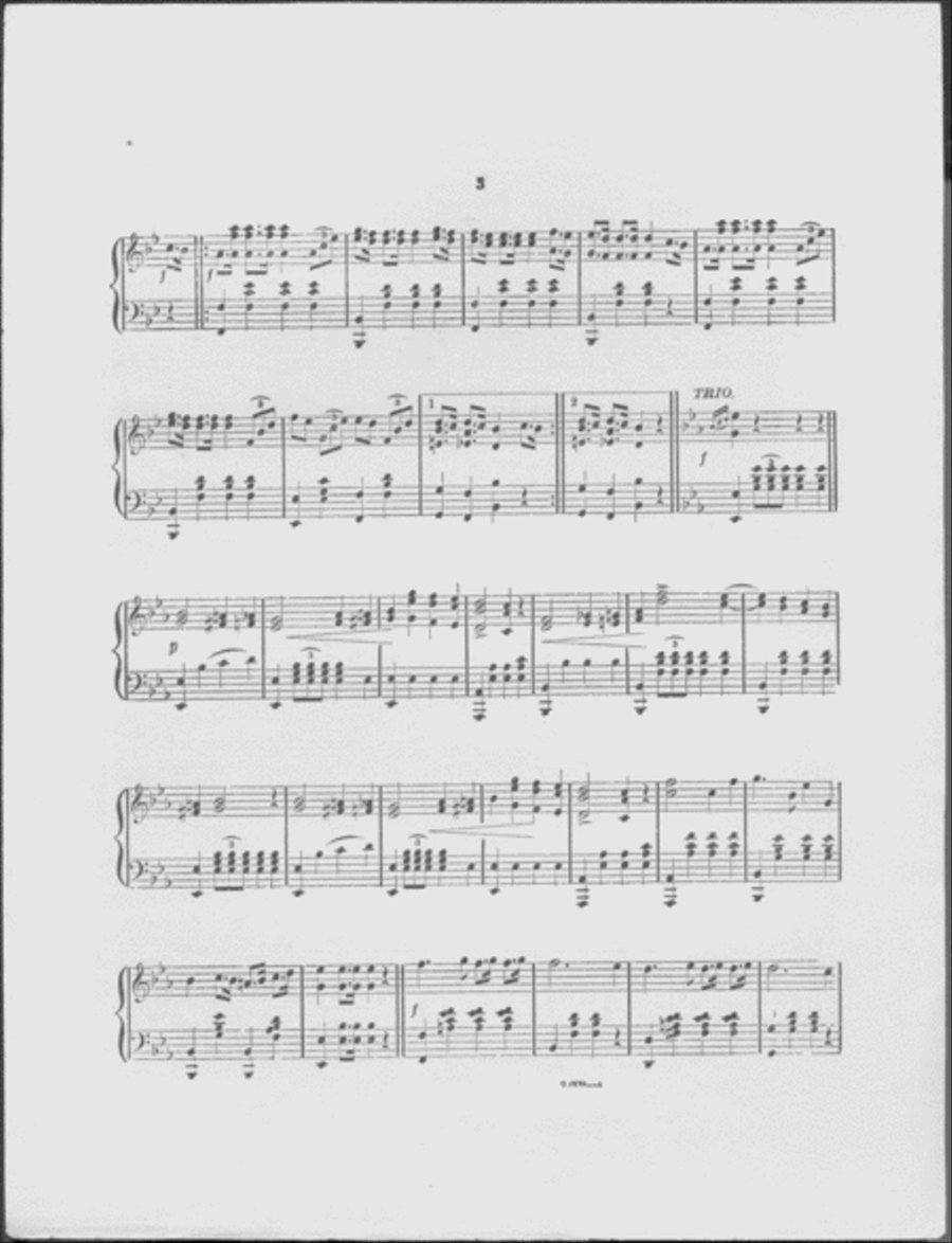 Hon. Grover Cleveland's March. (The Democratic Choice) Piano Solo scores gallery preview page 3
