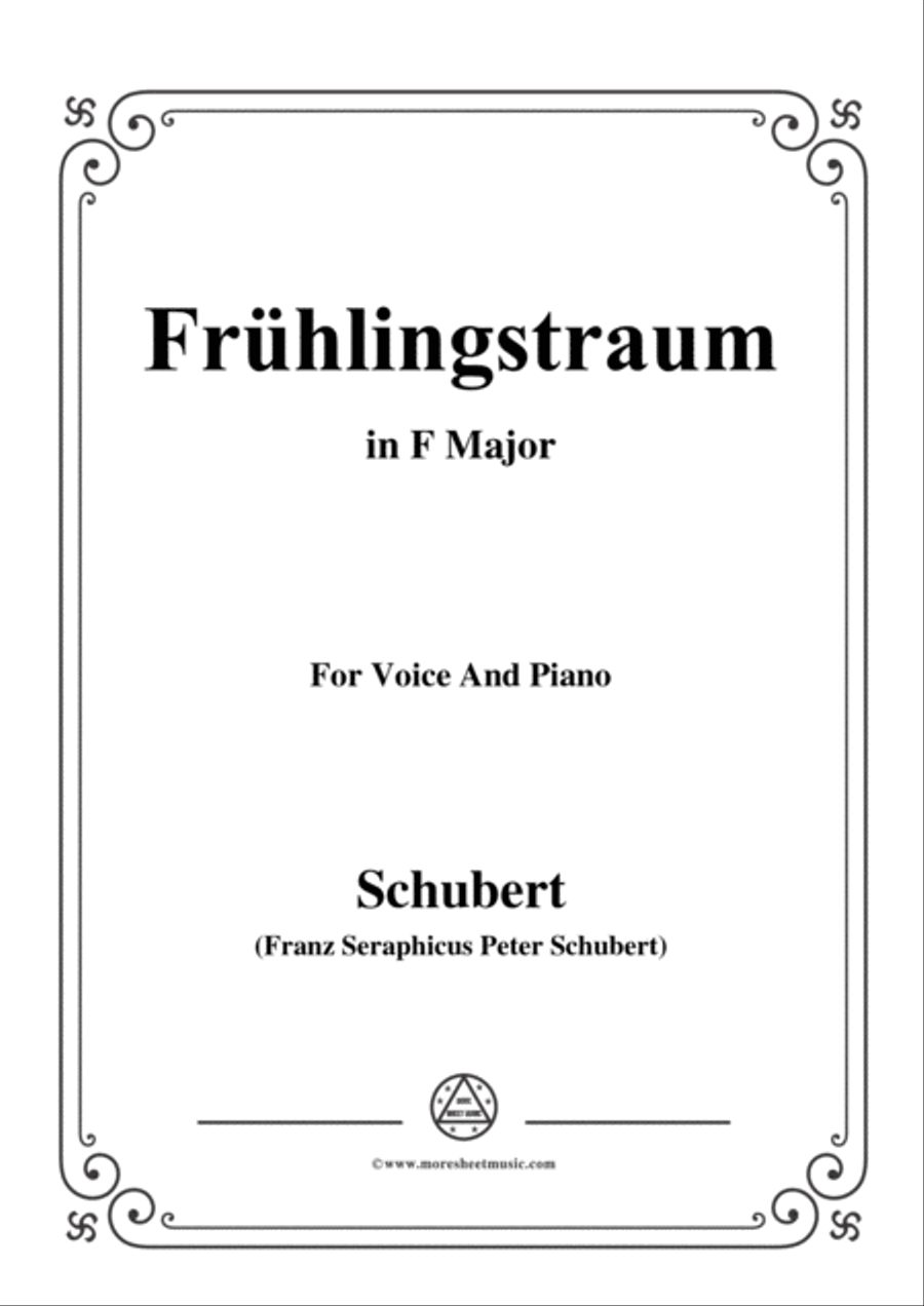 Schubert-Frühlingstraum,from 'Winterreise',Op.89(D.911) No.11,in F Major,for Voice&Piano Voice scores gallery preview page 1