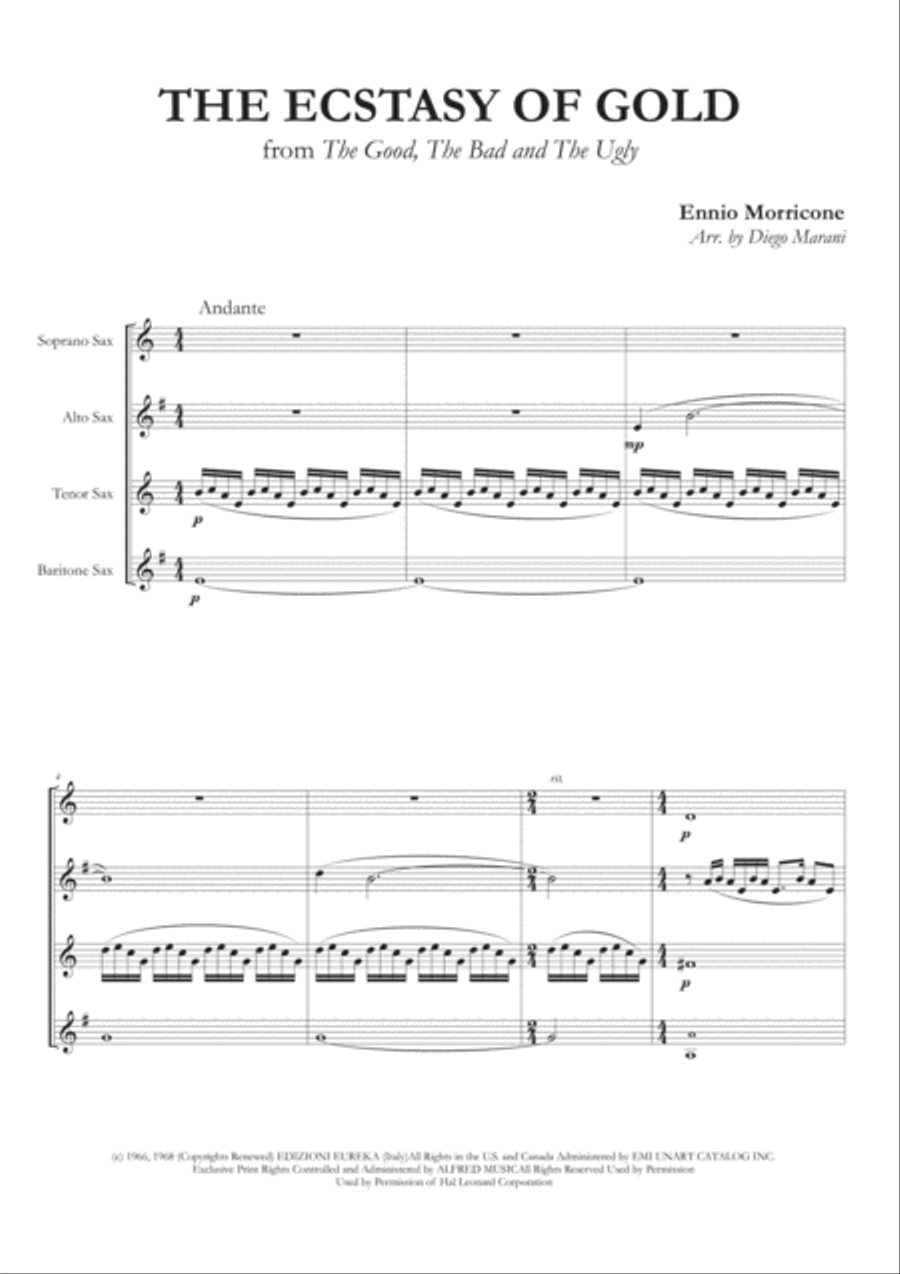 The Ecstasy Of Gold from THE GOOD, THE BAD AND THE UGLY Woodwind Quartet scores gallery preview page 3