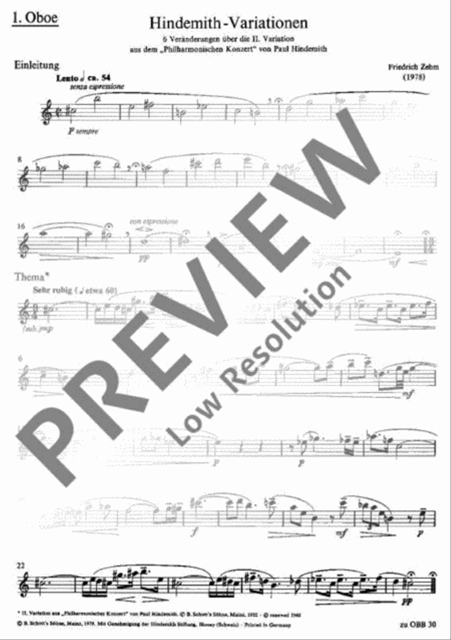 Hindemith Variations English Horn scores gallery preview page 20