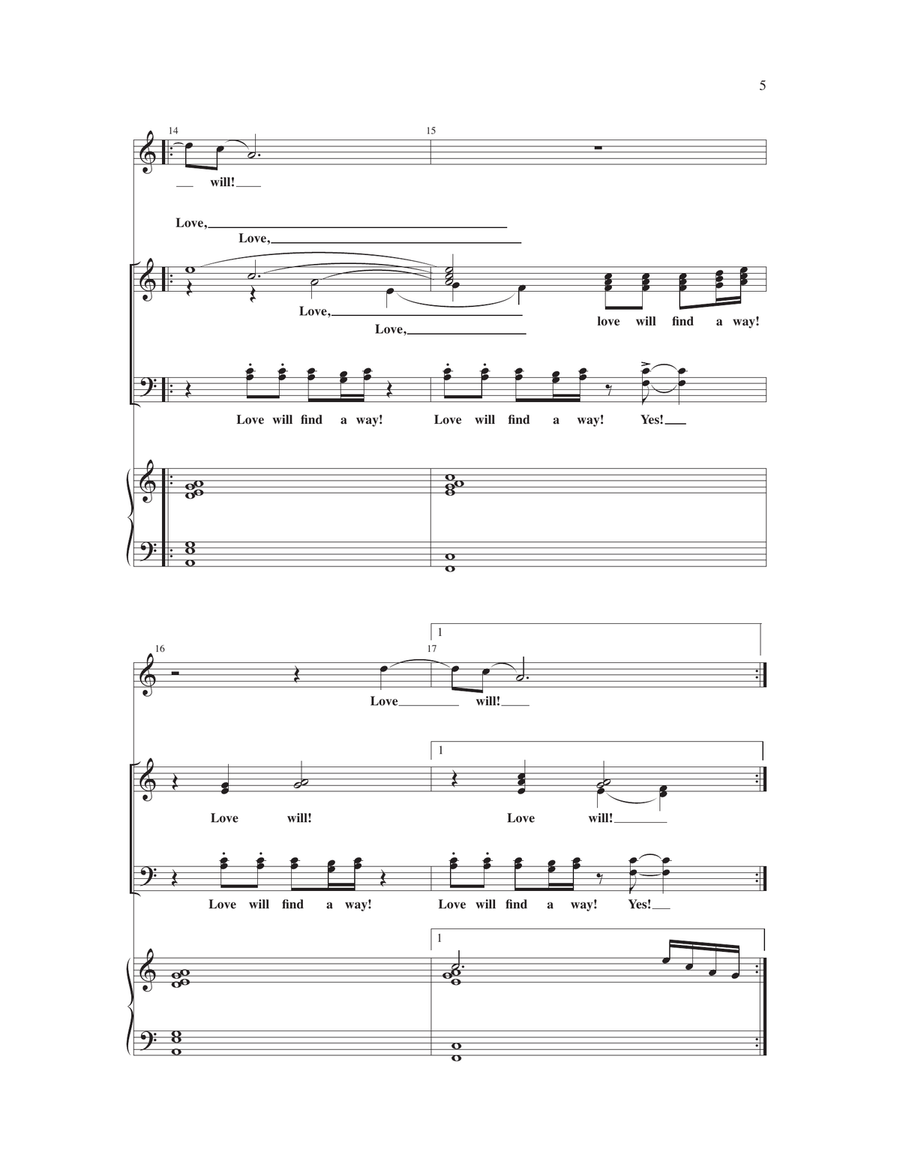 Love Will Find A Way 4-Part scores gallery preview page 4