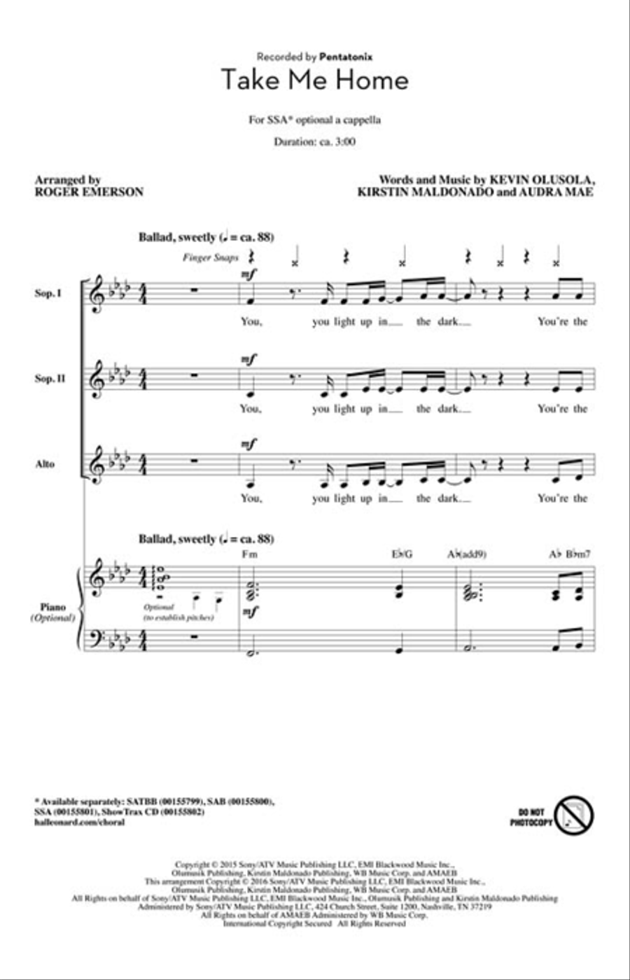 Take Me Home Take Me Home SSA scores gallery preview page 2