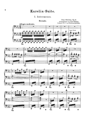 Sibelius Karelia Suite, for piano duet(1 piano, 4 hands), PS811