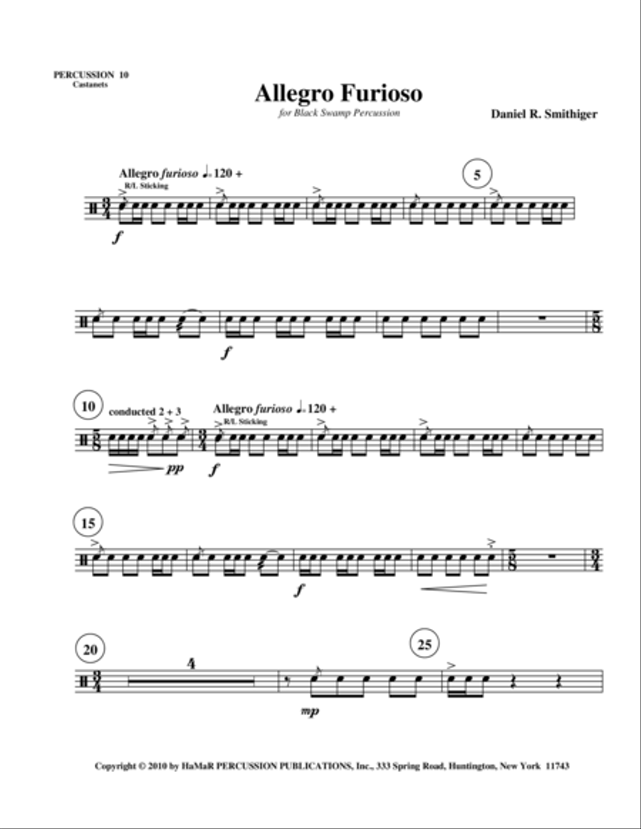 Allegro Furioso Percussion scores gallery preview page 1