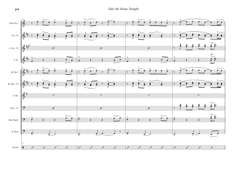 Take Me Home Tonight Take Me Home Tonight Marching Band scores gallery preview page 6