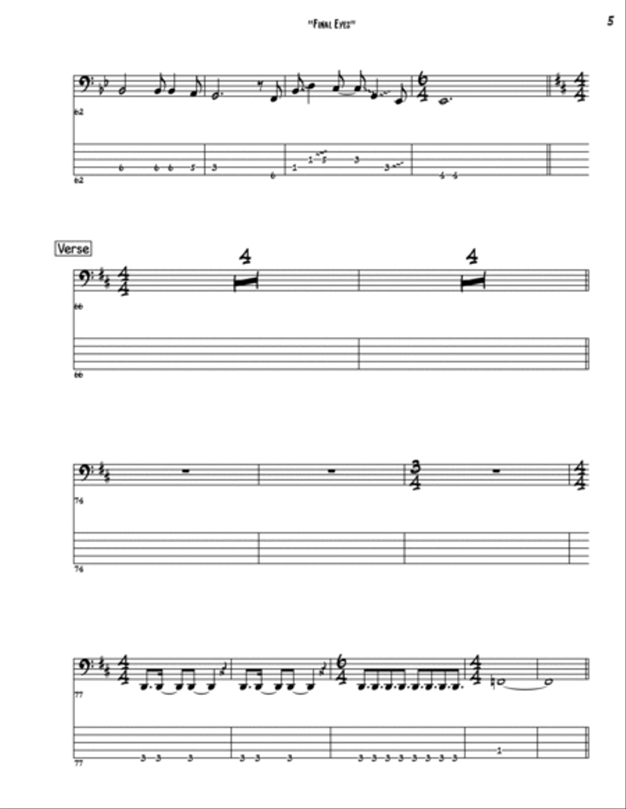 Final Eyes Bass Guitar scores gallery preview page 5