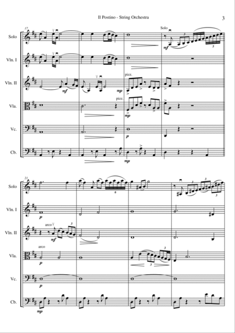 Il Postino (the Postman) String Quintet scores gallery preview page 3