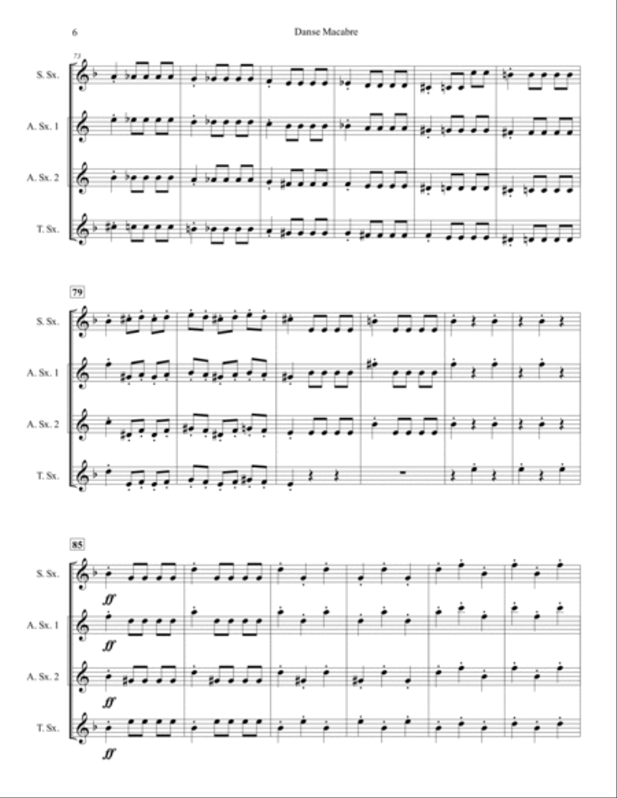 Danse Macabre for Three Saxophones (SAT or AAT) Danse Macabre for Three Saxophones (SAT or AAT) SAT scores gallery preview page 6