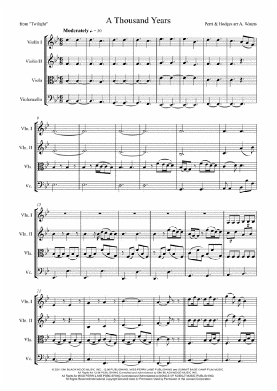 A Thousand Years String Quartet scores gallery preview page 2