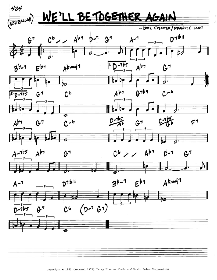 We'll Be Together Again Piano scores gallery preview page 1