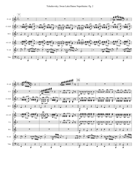 Swan Lake Danse Napolitaine (Band) - Extra Score