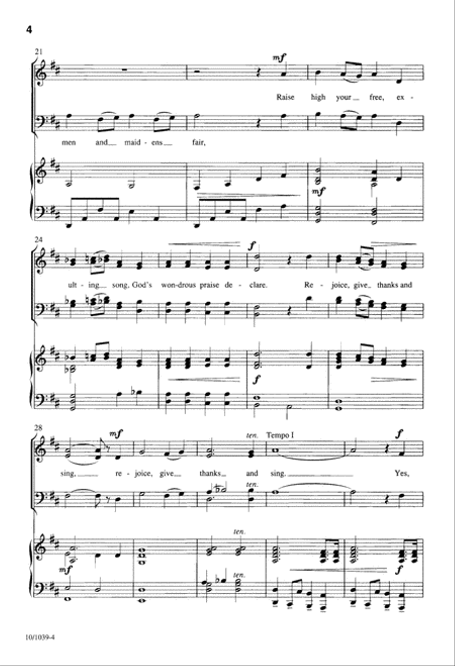 Rejoice, Ye Pure in Heart 4-Part scores gallery preview page 4