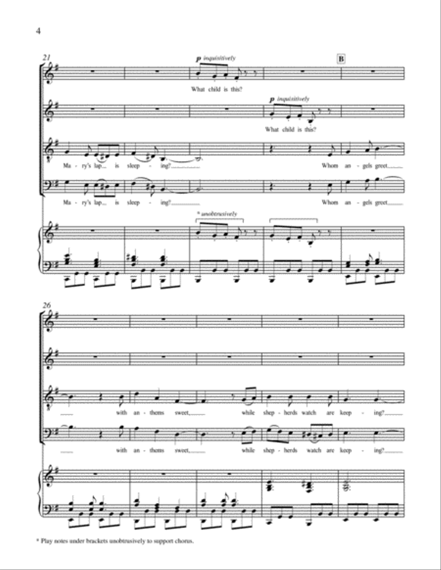 Rejoice!: 1. What Child Is This? 4-Part scores gallery preview page 4