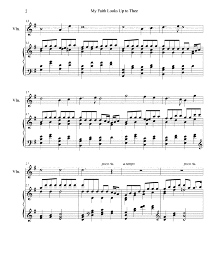 My Faith Looks Up to Thee (violin/piano), arr. Brenda Portman Violin Solo scores gallery preview page 2