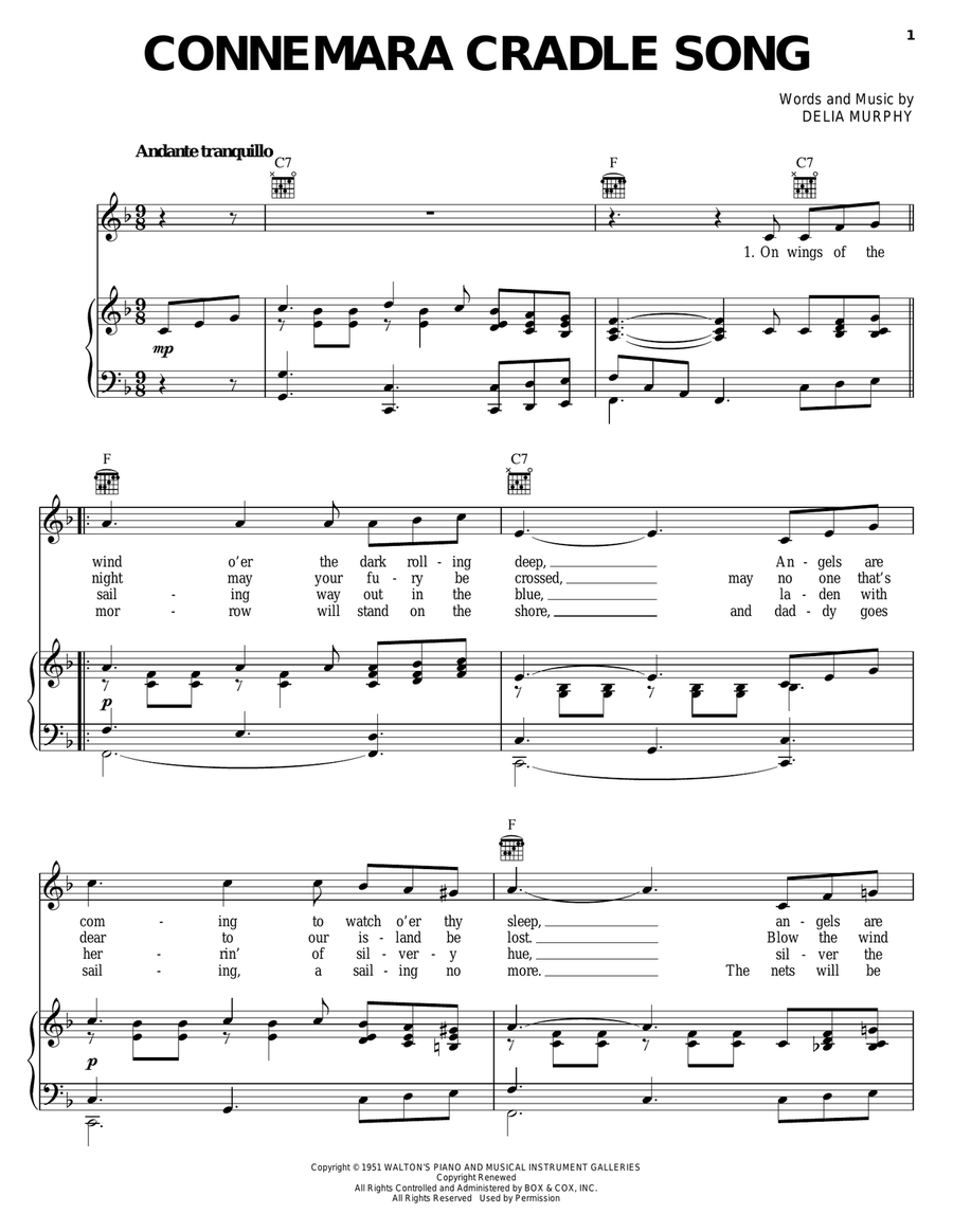 Connemara Cradle Song Guitar scores gallery preview page 1