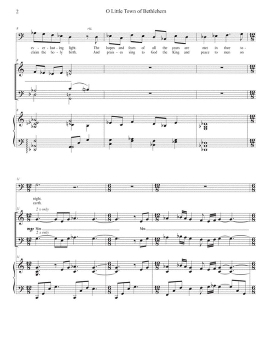 O Little Town of Bethlehem (Alternate Melody) - Solo with SATB choir image number null
