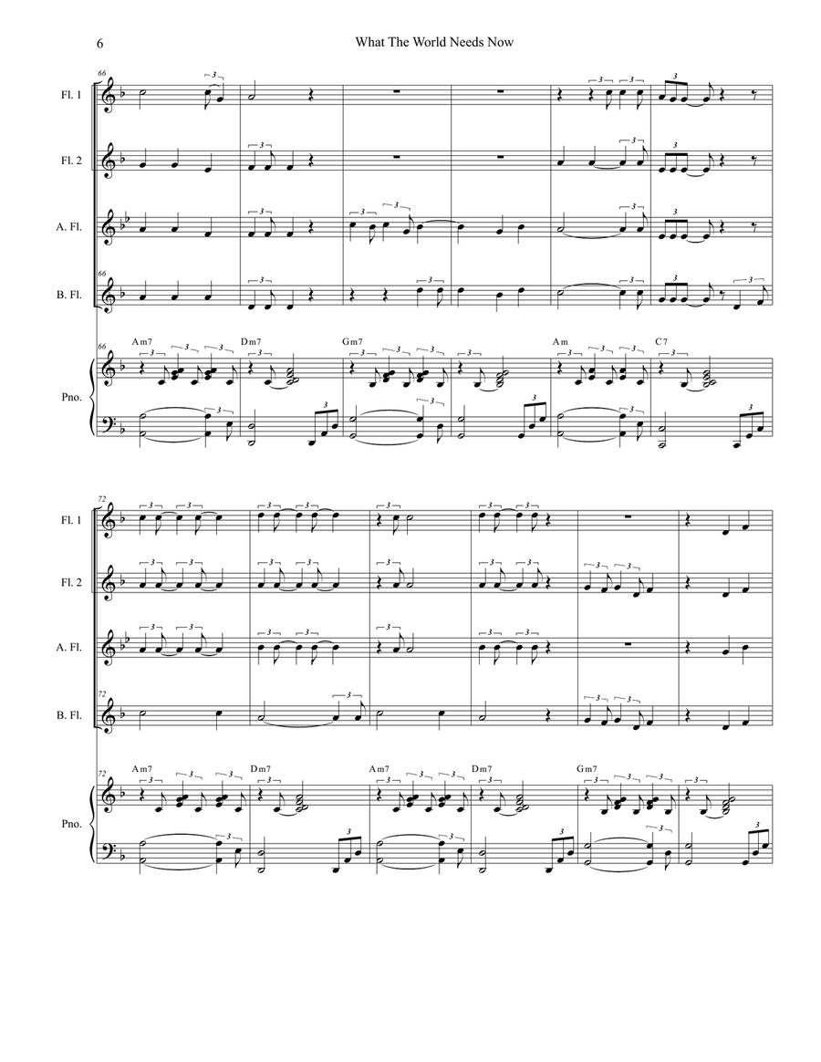 What The World Needs Now Is Love Woodwind Ensemble scores gallery preview page 6