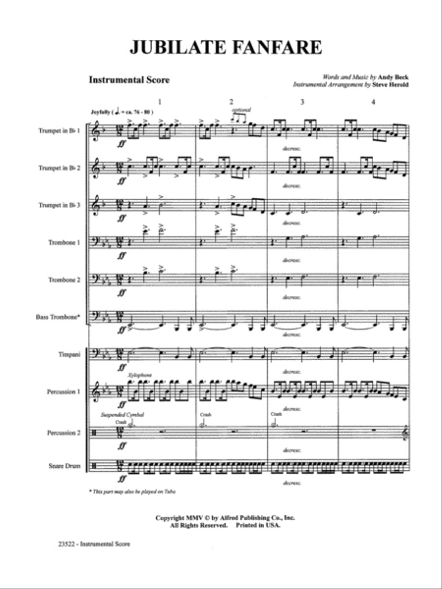 Jubilate Fanfare: Score Jubilate Fanfare: Score Score scores gallery preview page 1
