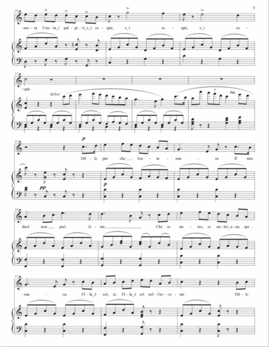 BELLINI: Vaga luna, che inargenti (transposed to C major, B major, and B-flat major) Voice scores gallery preview page 4