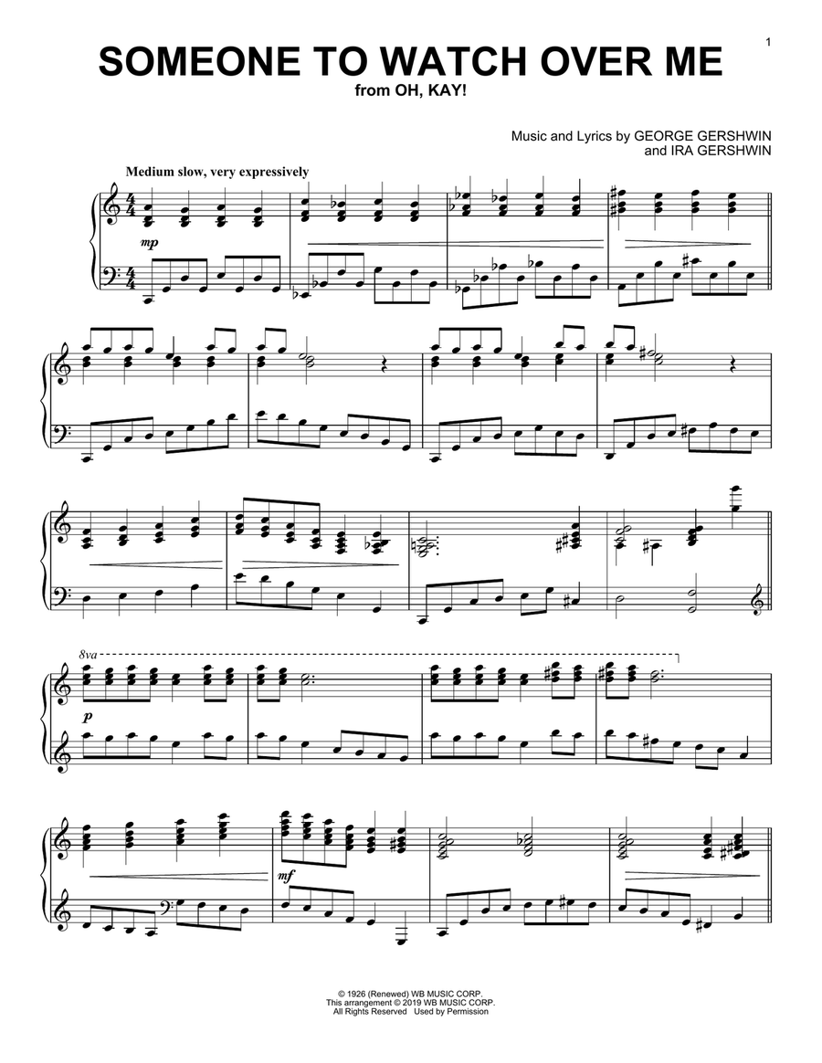 Someone To Watch Over Me Piano Solo scores gallery preview page 1
