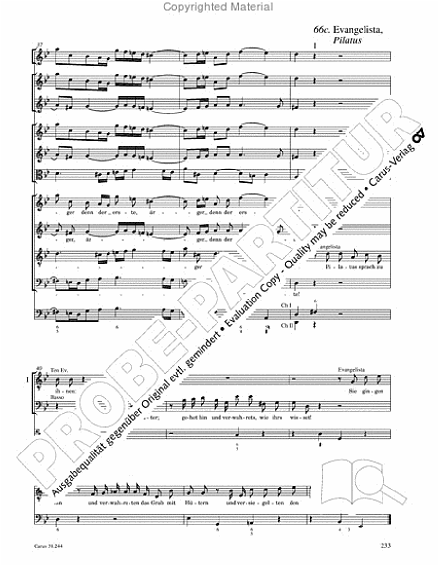 St. Matthew Passion (Matthaus-Passion) 4-Part scores gallery preview page 235
