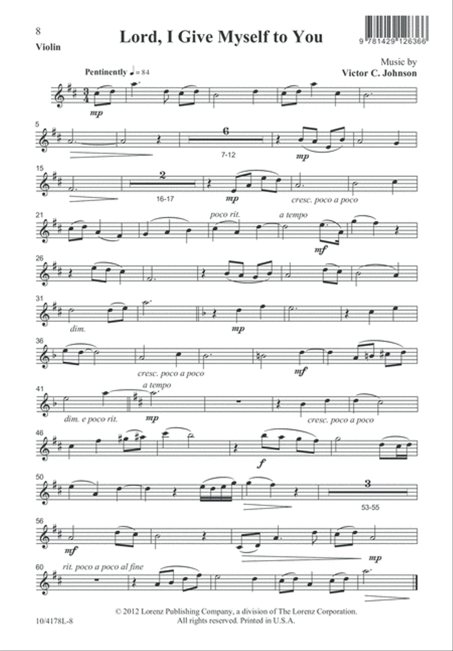 Lord, I Give Myself to You 4-Part scores gallery preview page 8