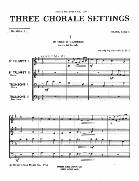 3 Chorale Settings (quartet-brass)