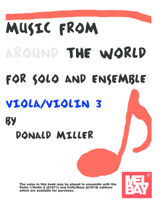 Book cover for Music From Around The World For Solo & Ensemble, Viola-Violin