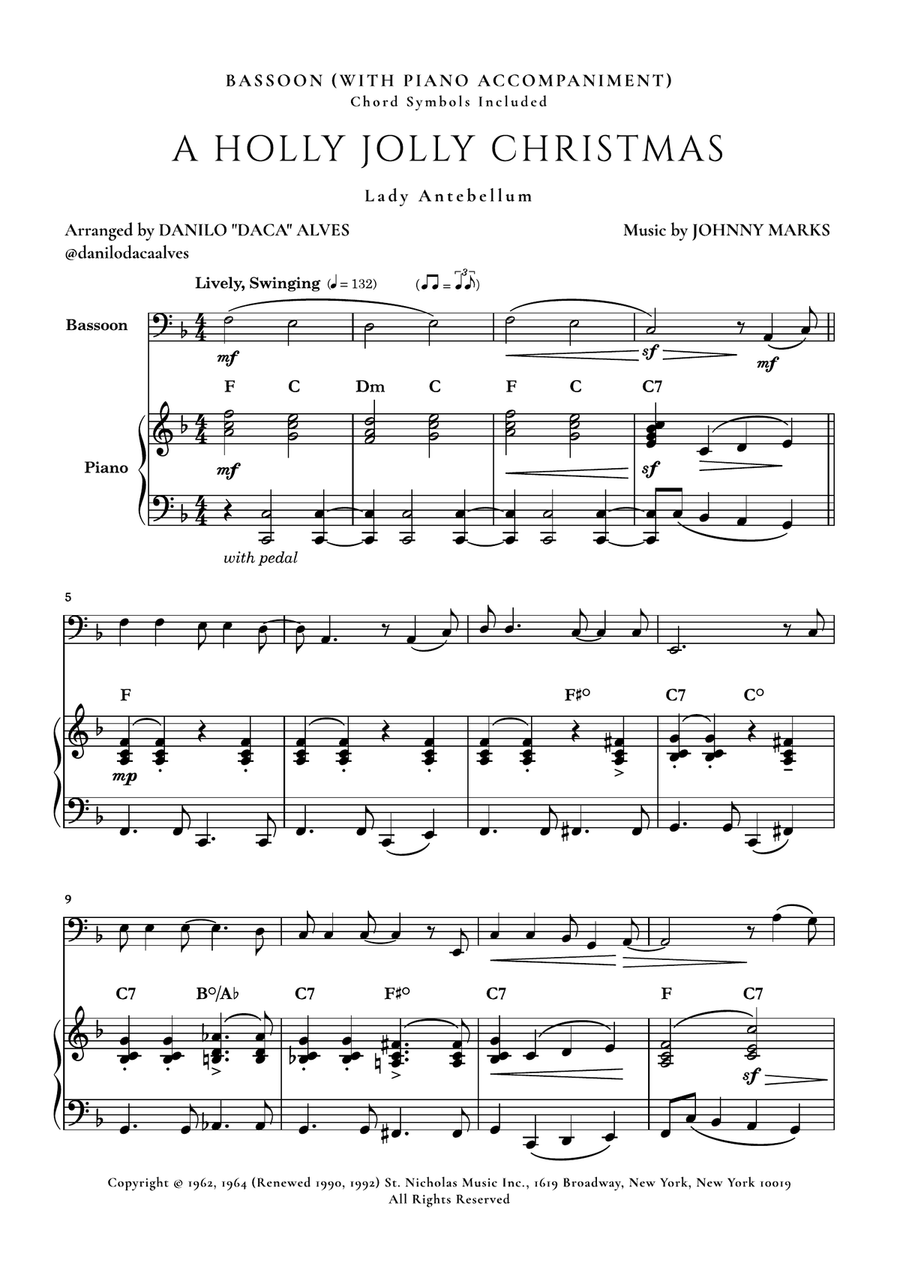 A Holly Jolly Christmas Bassoon scores gallery preview page 1